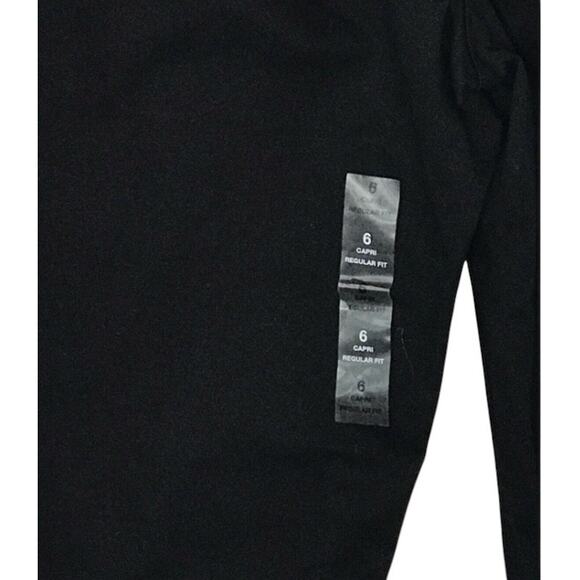 Karen Scott SZ 6 Capris Comfort Waist Zip-Fly Pockets Stretch Mid-Rise Black New - Picture 7 of 10